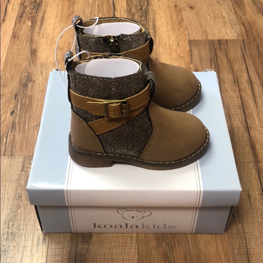 Koala Kids Toddler Girl Short Tan Boots NEW